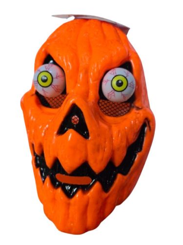 Gülüszemű, rugós szemű rémisztő tök maszk, álarc - Halloween - ÚJ