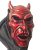 Rémisztő bordó lakk hatású ördög maszk, álarc - Halloween - ÚJ