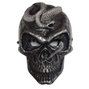 Ezüst kígyós koponya maszk, álarc - Halloween - ÚJ