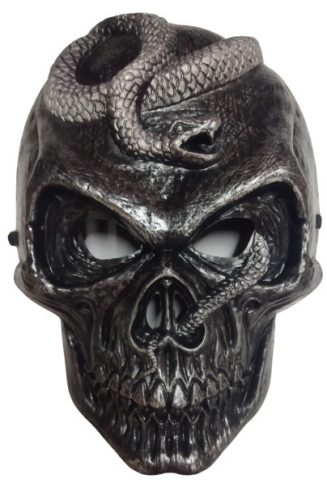 Ezüst kígyós koponya maszk, álarc - Halloween - ÚJ