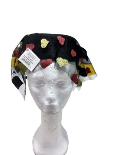 Fekete szívecskés fátylas jelmezkalap - ÚJ