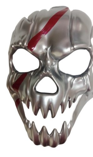 Ezüst fogas koponya, csontváz horror maszk, álarc - Halloween - ÚJ