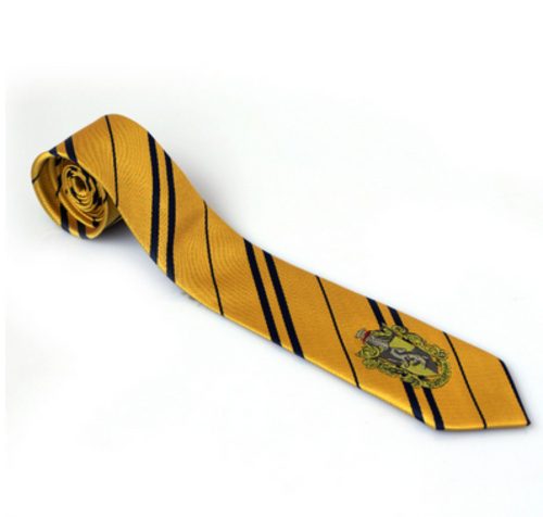 Sárga címeres, emblémás nyakkendő - Hugrabug - Harry Potter - ÚJ