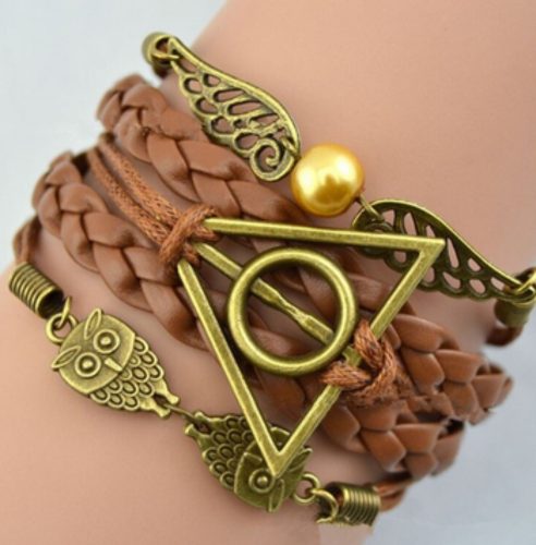 Barna bőr karkötő - Harry Potter - ÚJ