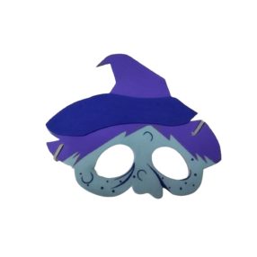   Lila-kék boszi, banya, boszorkány szivacs álarc - Halloween