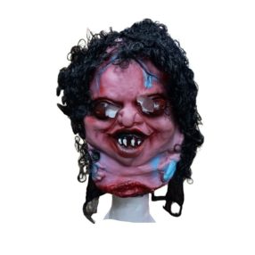   Fekete göndör hajú horror gumi álarc, maszk - Halloween - ÚJ