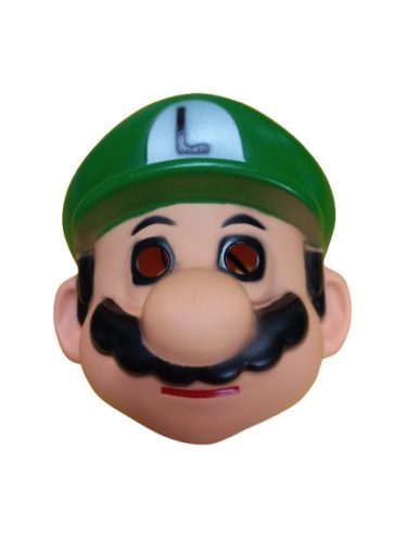 Műanyag maszk, álarc, jelmezkiegészítő - Luigi - Super Mario - Nintendo - ÚJ
