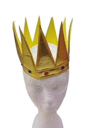 Arany korona, csúcsos, jelmezkiegészítő - ÚJ 