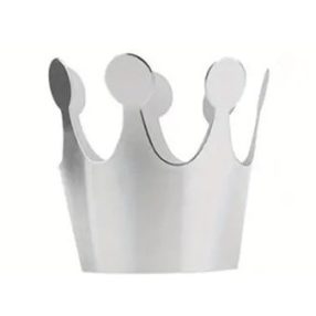 Ezüst papír korona, jelmezkiegészítő, 1 db - ÚJ