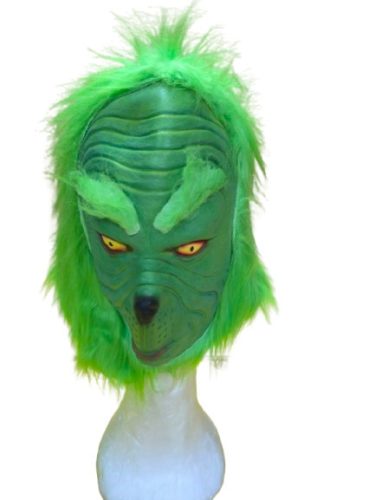 Grincs, Grinch gumi maszk, álarc, sárga szemű - ÚJ