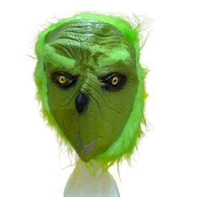 Élénkzöld Grincs, Grinch gumi maszk, álarc - ÚJ