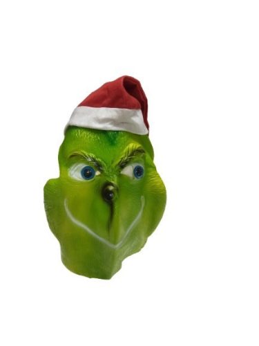 Zöld sapkás Grincs, The Grinch gumi maszk, álarc - ÚJ