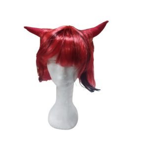   Ördögszarvas piros-fekete paróka, jelmezkiegészítő - Halloween - ÚJ