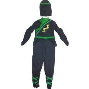 5-6 évesre fekete-zöld ninja, nindzsa jelmez - ÚJ