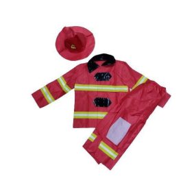 9-10 évesre (L) 3 részes tűzoltó jelmez szett - ÚJ