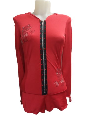 Piros ördögös jelmezfelső, bodyban végződik (kamasz vagy női S) - Halloween