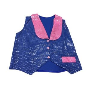Felnőtt kék-rózsaszín flitteres jelmezmellény