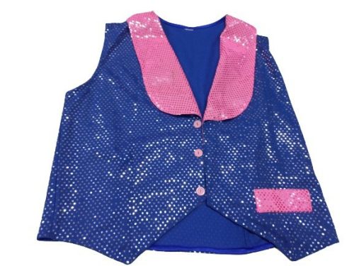 Felnőtt kék-rózsaszín flitteres jelmezmellény