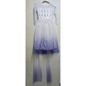   6-7 évesre kék-fehér flitteres, uszályos jelmezruha - Frozen - Jégvarázs - ÚJ