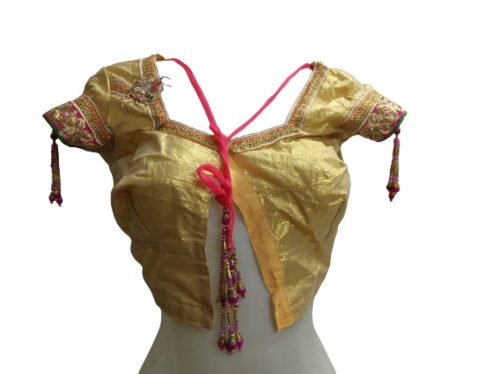 Nagylány vagy női XS-es arany keleti jelmezfelső (pl. hastáncosnő)