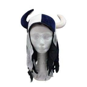   Felnőtt fejre (kb 60 cm-es fejkörméretre) kék-fehér kockás vikingsapka