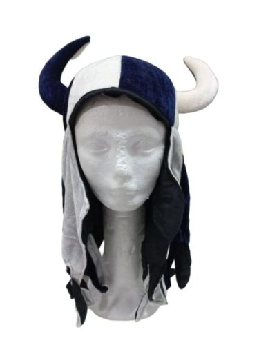 Felnőtt fejre (kb 60 cm-es fejkörméretre) kék-fehér kockás vikingsapka