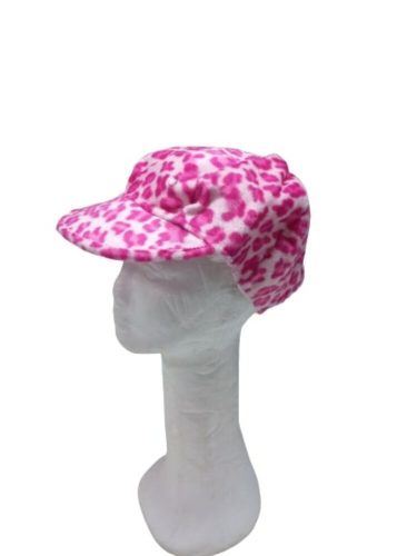 Felnőtt fejre rózsaszín párducmintás plüss ellenzős jelmezsapka - ÚJ
