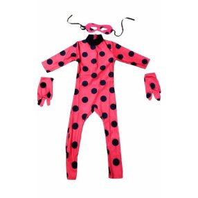   3-5 évesre (S) katica jelmezruha kesztyűvel, maszkkal (álarccal) - Miraculous - Csodálatos katicabogár - ÚJ