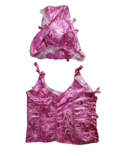 Női L-XL-es pink csillogó jelmezszett