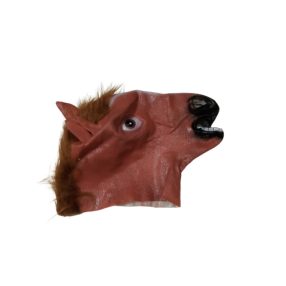 Élethű gumi lófej, maszk, álarc, barna - ÚJ