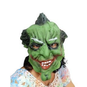 Zöld rémisztő gumi maszk, álarc - Halloween - ÚJ