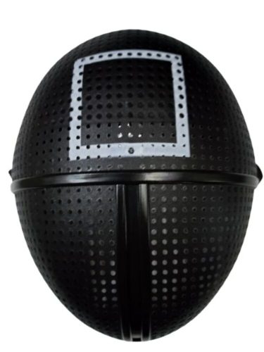 Fekete maszk, álarc, négyzet mintával - Squid Game - ÚJ