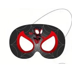 Fekete papír maszk, álarc - Pókember - Spiderman - ÚJ