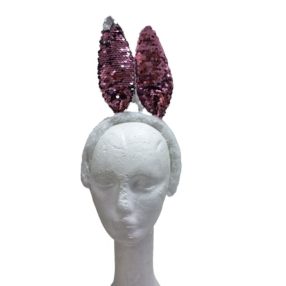   Simogatós flitteres nyuszifül, jelmezkiegészítő, rózsaszín - ÚJ