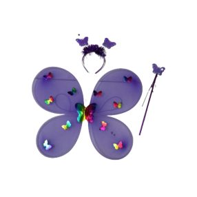   Ledes világító lepkeszárny, 3 részes, jemezkiegészítő, lila - ÚJ