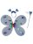 Ledes világító lepkeszárny, 3 részes, jemezkiegészítő, kék - ÚJ