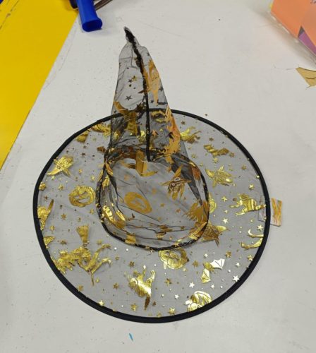 Fekete-arany boszorkánykalap - Halloween - ÚJ