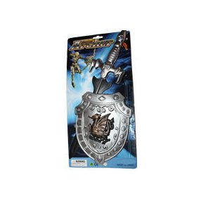   Műanyag kard és pajzs, jelmezkiegészítő (kis méret) - ÚJ