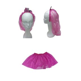   12-14 évesre pink tüllszoknya, tüll-tütü, jelmezszoknya és fejpánt