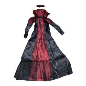   10-12 évesre fekete-bordó boszorkányruha - Halloween - ÚJ