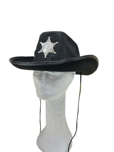 Fekete sheriff kalap, felnőttre vagy nagyobb gyerekre - ÚJ