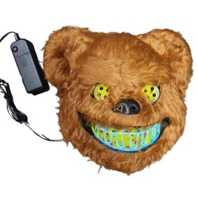   Világítós véres medve, vérmedve szőrmés rém álarc, maszk, barna - Halloween - ÚJ