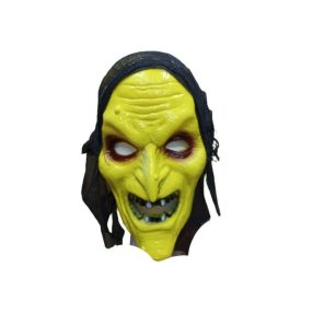   Sárga bibircsókos boszi, banya, boszorkány álarc, maszk - Halloween - ÚJ