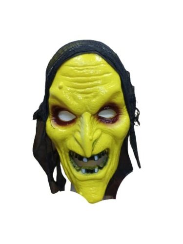 Sárga bibircsókos boszi, banya, boszorkány álarc, maszk - Halloween - ÚJ