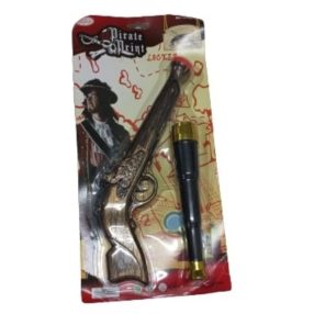   Kalóz jelmezkiegészítő szett, pisztoly és távcső - ÚJ