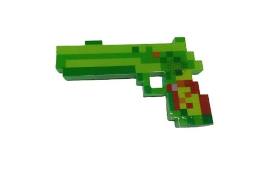 Minecraft ihletésű zöld fényt és hangot adó pisztoly - ÚJ