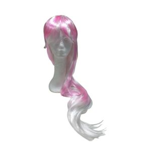   Fehér-rózsaszín hosszú paróka, jelmezkiegészítő - ÚJ