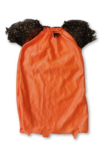2-4 évesre narancssárga-fekete csillagos ujjú jelmezruha - Halloween