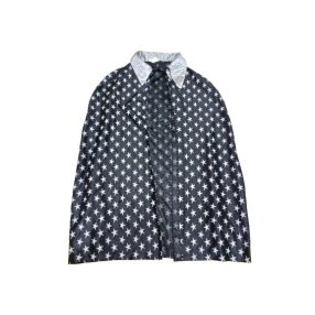   Fekete csillagos varázsló köpeny, palást, jelmezkiegészítő