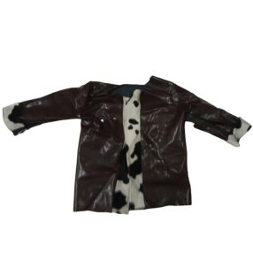   5-6 évesre barna hosszított jelmezkabát (pl. cowboy) (hibás)